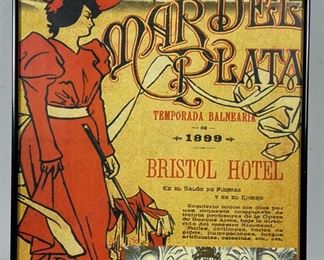 Vintage Bristol Hotel Poster Print

