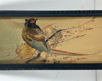 Asian Vintage Woodblock Print on Paper
