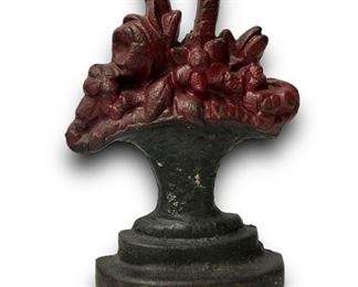 Antique cast iron floral doorstop
