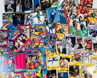 Over 100 Vintage 1990s Marvel and Sports Illustrated Trading Cards - Near Complete Set of 100 1992 Marvel Super Villains Trading Cards Including Cable, Deadpool, Wolverine and More, Steve Young Super Bowl MVP, Marcus Allen Super Bowl MVP, Sports Illustrated Kids Olympic Legends Cards and More
