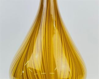Murano Italian Blown Art Glass Large Vase Ruffed Pontil
