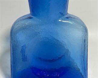 Blenko Art Glass MCM Mid Century Modern Cobalt Blue Vase
