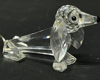 Swarovski Crystal DACHSHUND DOG w/ WIRE TAIL
