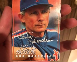 Bud Harrelson signed card