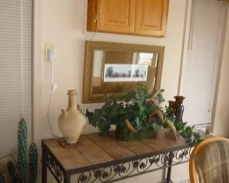 neat table / some plants  