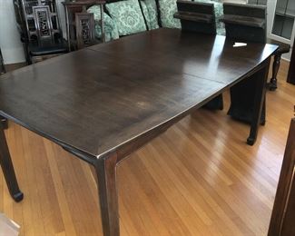 Dark Wood Dining Table with Extra Leafs