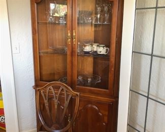 Corner Hutch and Glassware