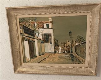 Framed Reproduction - Maurice Utrillo "Restaurant au Mont Cenis