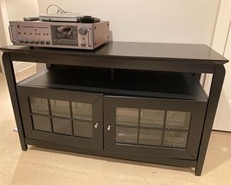 Black Entertainment Center with Glass Doors