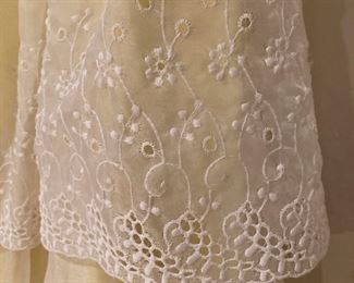 Yellow and White Tulle Lace Dress