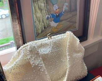 White Beaded Purse with Clasp