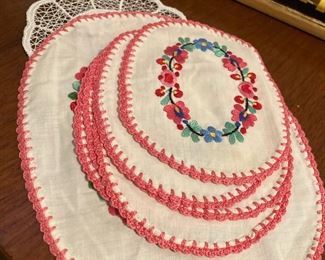 Embroidered Placemats and Coasters