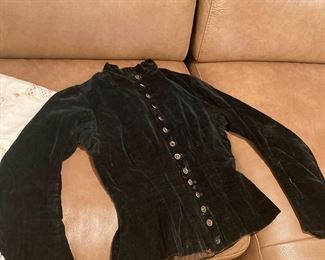 Black Victorian Style Button Up Blouse