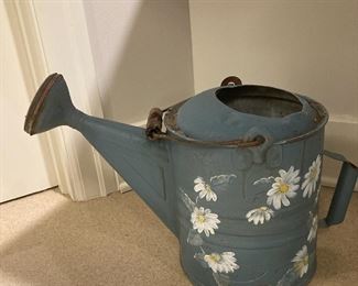 Decorative Watering Can with Floral Design
