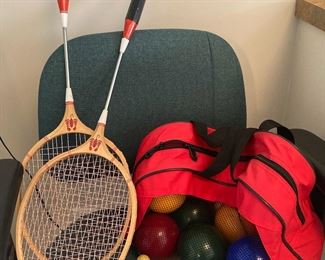 Bocce Ball Set, Badminton Rackets