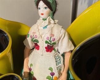 Vintage Italian Doll with Embroidered Dress