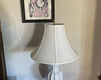 White Swirl Table Lamp