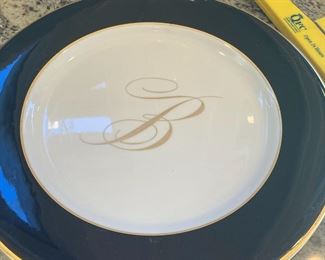 Shenango Charger Plate Monogramed with B