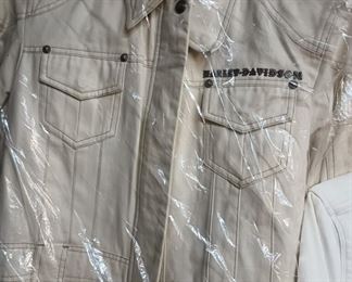Harley Davidson White Denim Jacket