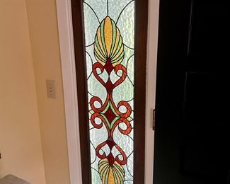 (2) matching sidelight Stain Glass Windows