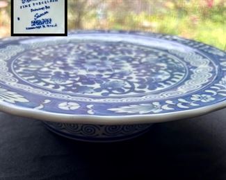 China Blue Pedestal Plate 