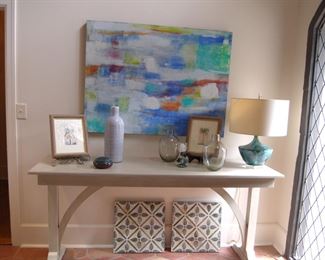 Console table with contempory painting 