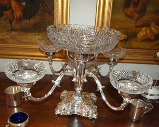 Four-arm epergne by Sheffield