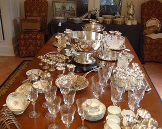 Crystal, sterling and silver plate