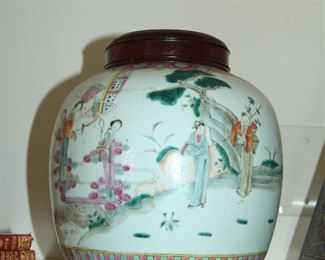 One of pair of antique Asian jars