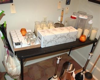 Candles, cleaning supplies