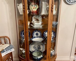 Small China Display Cabinet, Curved Glass is all Good, Glass Shelves