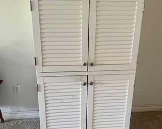 White Louvered Cabinet for TV or adapt to other uses