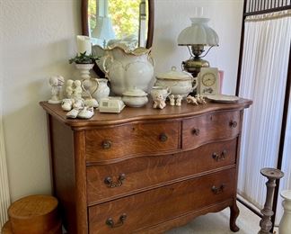More Antique Dressers / No attached Mirror…Pretty Nice Serpentine Drawers over Wide Drawers. :) 