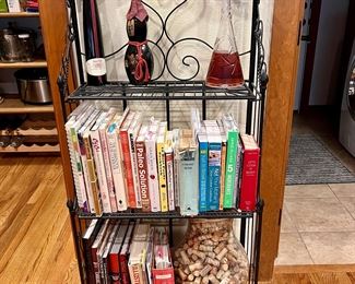 Cookbooks , metal shelf