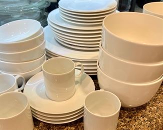 Lots white dishes