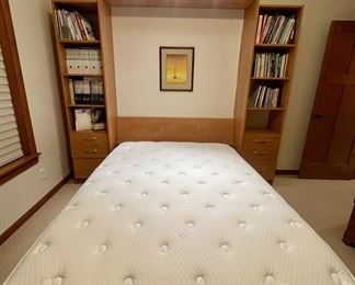 Murphy Bed, Looks Unused, Great Mattress built in shelves both sides