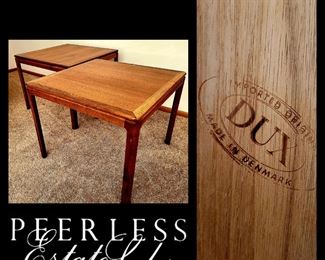 Pair Danish Modern Teak End Tables by DUX #2