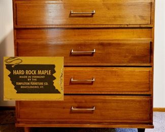 Solid Maple 4-drawer Chest by TEMPLETON FURNITURE CO. #30
