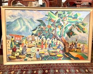 Large Tropical Oil Painting