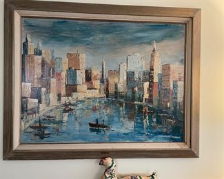 Large MCM Cityscape by Cleary