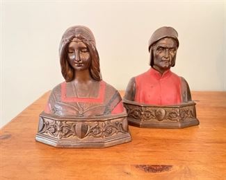 Dante & Beatrice Bookends by Pompeian Bronze Co.