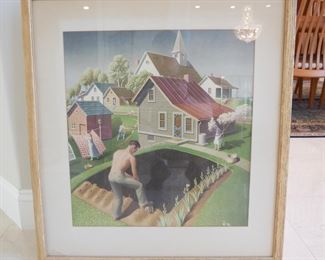 "Our Spring in Town" by Grant Wood Framed Print
