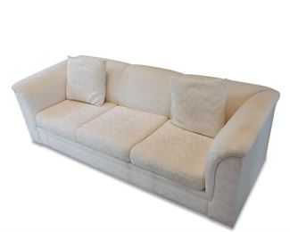 Subtly Striped Off-White Sofa #1
