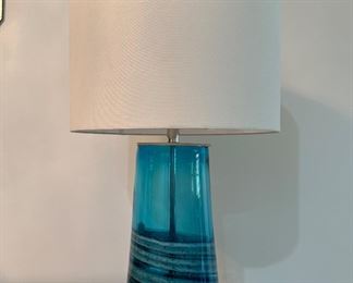 TEAL GLASS LAMP (HEAVY)