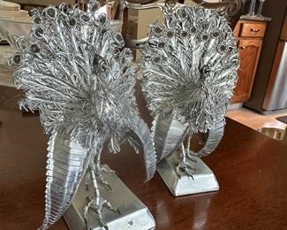 Metal Peacock Sculpture 
