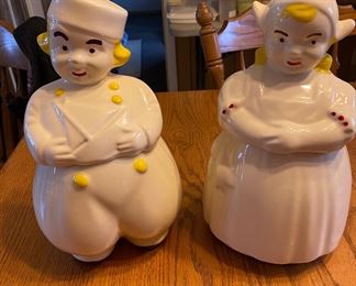 Dutch boy/girl cookie jars