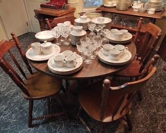 Dining Table & Chairs & China