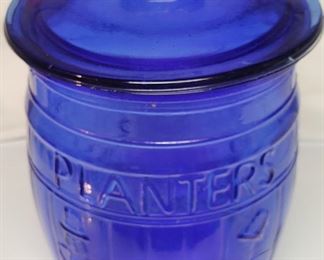 Cobalt Planters Peanut Jar