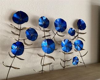 Signed Howard Tomashek metal wall sculpture