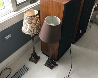 Brown tall lamps